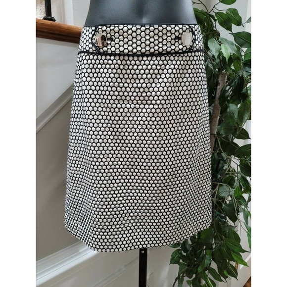 Ann Taylor Women's White Silk & Rayon Button Closure Knee Length Skirt Size 4 - Picture 2 of 7